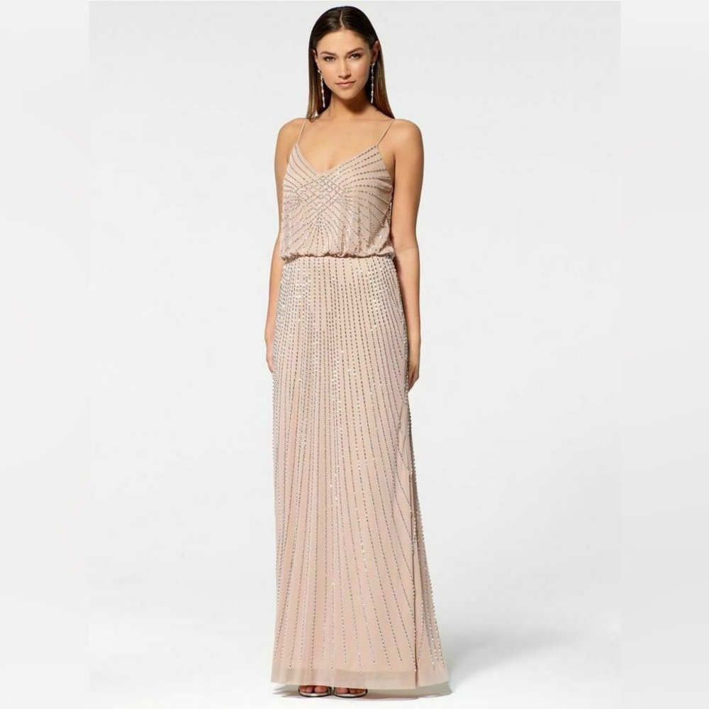 NWT XScape Elegant Tan Evening Dress - Size 8